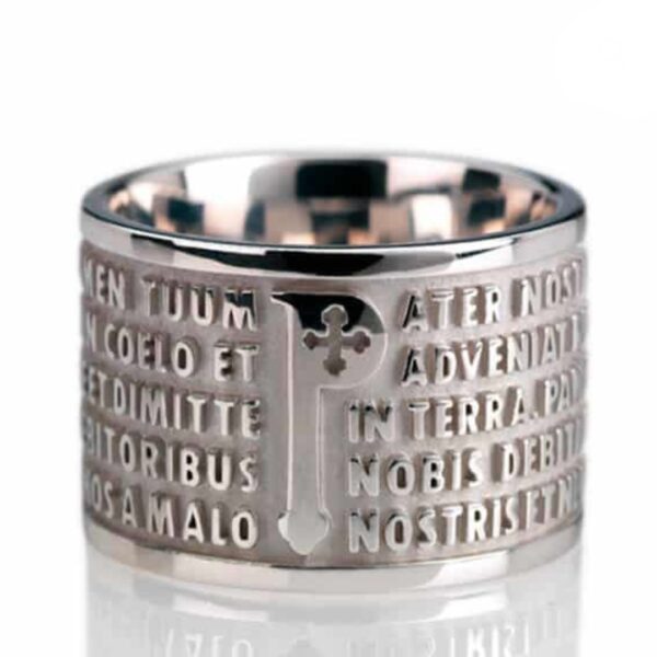 anello TUUM padre nostro rodiato bianco - immagine 2